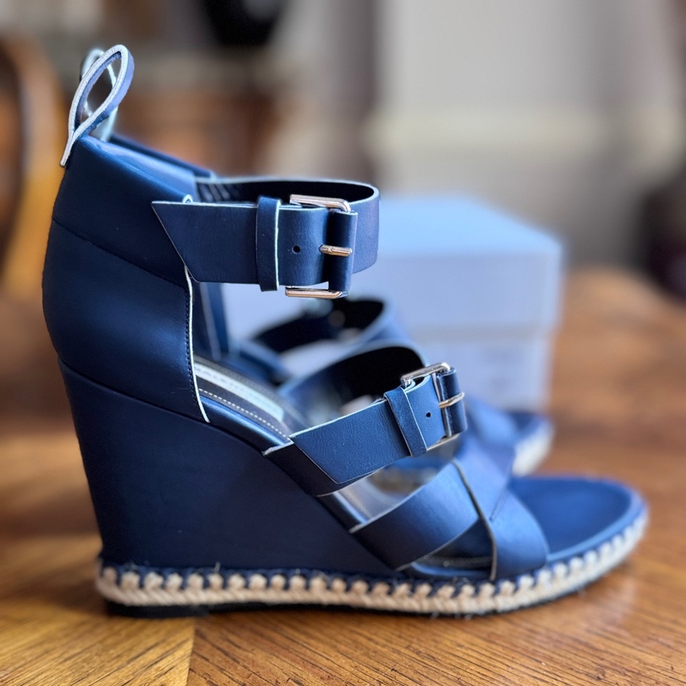 Balenciaga Blue Wedge Sandals
